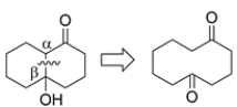 The compound is a beta-hydroxyketone, so it was formed by the aldol addition reaction. The alpha-beta bond is formed in the addition, and the hydroxy group had come from a carbonyl. The precursor must be cyclodecane-1,5-dione.   