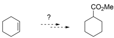 Outline a synthesis to prepare the ester from cyclohexene.