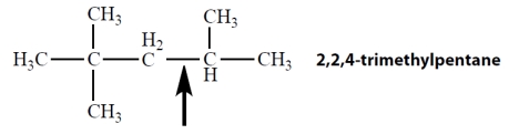 <strong>Which one of the Newman projections is correct for the projected bond indicated by the arrow in 2,2,4-trimethylpentane? </strong> A) B) C)
