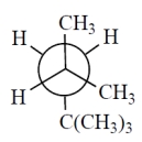 <strong>Which one of the Newman projections is correct for the projected bond indicated by the arrow in 2,2,4-trimethylpentane? </strong> A) B) C)