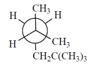 <strong>Which one of the Newman projections is correct for the projected bond indicated by the arrow in 2,2,4-trimethylpentane? </strong> A) B) C)