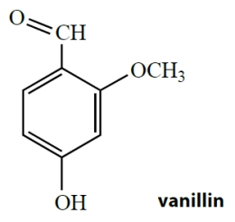 <strong>Behold the structure of vanillin, which is the main ingredient in vanilla extract. The functional groups in vanillin are best described as</strong> A) a ketone, a phenol, and an ether. B) an alcohol, an aldehyde, and an ether. C) a ketone, an alcohol, and an ether. D) a phenol, an aldehyde, and an ether. E) an aldehyde, a phenol, and an alcohol.