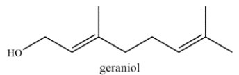 The structure of geraniol is shown. Label the allylic carbons with an asterisk (*).