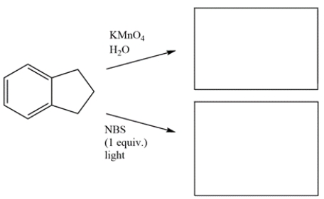Draw the major organic products for the reactions.   