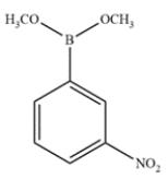 The boron is inductively withdrawing and destabilizing, so it will react slower than benzene. It will be a meta director since ortho/para substitution would give a very unstable intermediate.    The major product is:   
