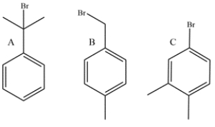 Explain how you would distinguish between three isomers with the molecular formula C<sub>9</sub>H<sub>12</sub> using only <sup>1</sup>H NMR spectroscopy.