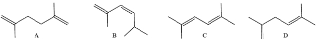 <strong>Which compound has the smaller (less positive or more negative) heat of formation? </strong> A) compound A B) compound B C) compound C D) compound D