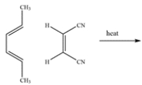 Draw the endo product formed in the Diels-Alder reaction. Clearly show stereochemistry, where applicable.