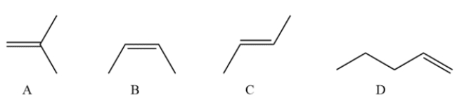 <strong>Which compound has an absorption at 700 cm<sup>-1</sup>? </strong> A) compound A B) compound B C) compound C D) compound D