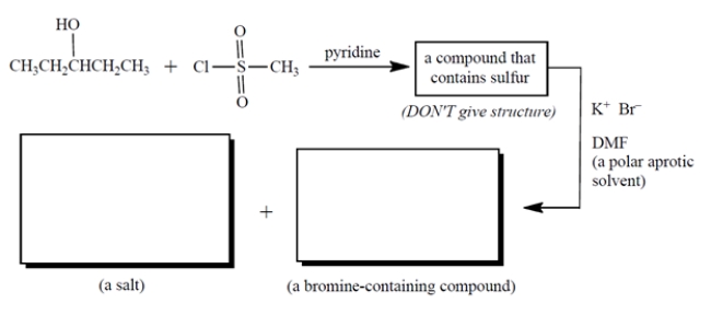 Complete the reactions by giving the missing organic products:
