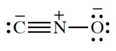 What is the C-N-O bond angle in the cyanate ion?
