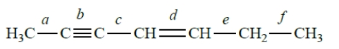 Consider this structure: Which bond represents an sp-sp<sup>2</sup> carbon-carbon bond?