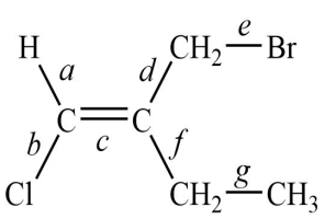 Consider this structure: 1. The longest bond is ________________. 2. The shortest of the carbon-carbon bonds is ________________.