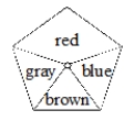 A) The theoretical probability of getting red for the spinner below is ــــــــــــــــــــــــــــــــــــــــــــــــــــــــــ. (The spinner is a regular pentagon.) B) What does your answer in part A mean? C) Tell how you would find the experimental probability for getting red for the spinner above if you wished to check your theoretical probability.