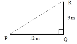 A plan calls for running a telephone line from P to Q to R. The line costs $7/meter. If it is feasible to run the line directly from P to R, how much money would one save?  