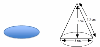 Find the approximate volume of the cone with the following dimensions.