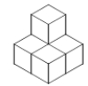<strong>Consider the shape in the figure, made of centimeter cubes glued together face to face. A larger shape, similar to the one below, is also made of cubes. The larger shape is twice as tall, twice as wide, twice as deep, and in general twice as long in every corresponding length dimension. What is the volume of the larger shape, in cubic centimeters? </strong> A) 40 B) 20 C) 16 D) 10 E) None of the answers is correct.