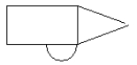 Add to following figure so that it has rotational symmetry. Show a center of rotation after the addition.