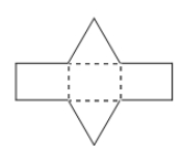 <strong>Name the polyhedron that the net below gives. </strong> A) heptagon B) rectangular prism C) rectangular pyramid D) triangular prism E) None of the answers is correct.