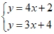 Use the substitution method to find a common solution to the given equations, if there is one, or state that there is no common solution