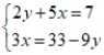Use the addition/subtraction method to find a common solution to the given equations, if there is one, or state that there is no common solution.