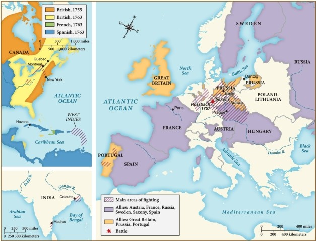 <strong>By 1763, which nation controlled territory in the eastern region of North America? </strong> A) France B) Great Britain C) Spain D) Portugal