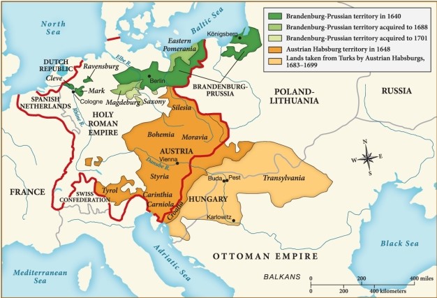 <strong>Which territory did the Austrian Habsburgs take from the Turks between 1683 and 1699? </strong> A) Ravensburg B) Styria C) Hungary D) Eastern Pomerania