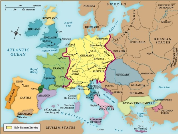 <strong>By about 1340, which empire had control over a significant portion of western Europe? </strong> A) The Ottoman Empire B) The Byzantine Empire C) The Khanate of the Golden Horde D) The Holy Roman Empire