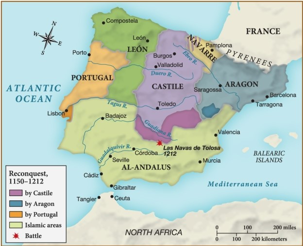 <strong>Which of the following regions of Spain was under the control of Islam during the reconquest? ​   ​</strong> A) León B) Aragon C) Al-Andalus D) Castile <div style=padding-top: 35px> 
