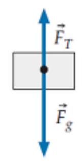 <strong>The drawing shown is supposed to be a free-body diagram of a crate that is being lowered by a crane and is speeding up as it is being lowered. Is the diagram correct? (Ignore air resistance.) </strong> A) Yes. B) No, \vec{F}_{T} should be labeled \vec{F}_{N} C) No, \left|\vec{F}_{T}\right| should be equal to \left|\vec{F}_{g}\right| . D) No, \left|\vec{F}_{T}\right| should be greater than \vec{F}_{K F} E) No, there should be an upward drag force \left|\vec{F}_{D}\right| F) No, there is some other problem (specify).