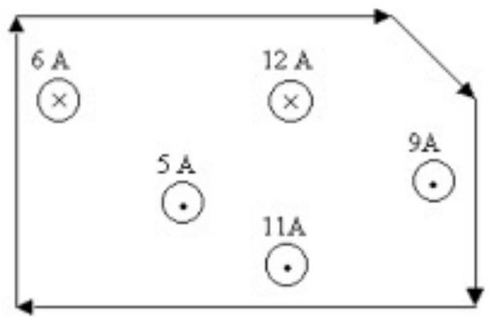<strong> Find the circulation for the path shown. </strong> A) \left(4\right. A) \mu_{0} B) -(28 \mathrm{~A}) \mu_{0} C) (28 \mathrm{~A}) \mu_{0} D) -(4 \mathrm{~A}) \mu_{0} E) -(7 \mathrm{~A}) \mu_{0}