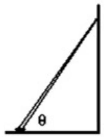 <strong>A  75.0 \mathrm{~kg}  ladder that is  3.00 \mathrm{~m}  long is placed against a wall at an angle theta. The center of gravity of the ladder is at a point  1.20 \mathrm{~m}  from the base of the ladder. The coefficient of static friction at the base of the ladder is 0.800 . There is no friction between the wall and the ladder. What is the minimum angle the ladder must make with the horizontal for the ladder not to slip and fall?  </strong> A) 40.55 degrees B) 30.34 degrees C) 26.57 degrees D) 36.35 degrees E) 46.52 degrees <div style=padding-top: 35px>  