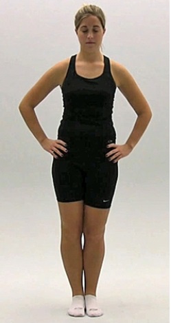 <strong>What is being performed for a head assessment in the following figures? </strong> A) Balance Error Scoring System (BESS) B) Romberg test C) Cranial nerve testing D) Motor testing E) Strength testing
