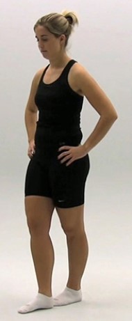<strong>What is being performed for a head assessment in the following figures? </strong> A) Balance Error Scoring System (BESS) B) Romberg test C) Cranial nerve testing D) Motor testing E) Strength testing