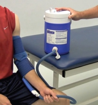 <strong>In the following illustration, what is a drawback to this particular modality? </strong> A) It is quite expensive. B) It is difficult to operate. C) It must be continually rechilled. D) It is cumbersome to transport. E) It cannot be operated by the patient.