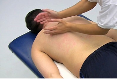 <strong>Which of the following illustrations represents the type of massage technique that is used in conjunction with cupping to bring about a varied stimulation of the sensory nerves over heavy muscle areas?</strong> A) B) C) D) E)