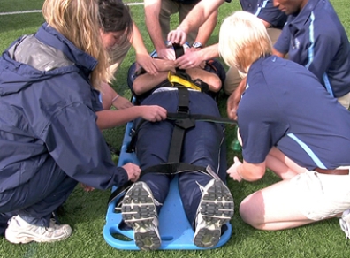 <strong>A patient is suffering from a fracture and dislocation of the ankle. Which of the following emergency splinting techniques would be the most appropriate?</strong> A) B) C) D) E)