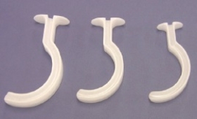 <strong>How do you measure to find the appropriate length for this airway adjunct device? </strong> A) Measure the length from the patient's jaw to their nose. B) Measure the length from the patient's nose to their chin. C) Measure the length from the patient's tongue. D) Measure the length from the patient's corner of the mouth to the same side earlobe. E) Measure the length from the patient's corner of the mouth to the opposite side earlobe.