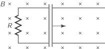 <strong>A conducting bar is slid at constant velocity toward the positive x direction, along two conducting rods connected across a resistor R, as shown in the figure here. The current generated by the apparatus increases if the following quantities increase except for  </strong> A) the speed of the bar. B) the strength of the magnetic field. C) the distance between the two conducting rods. D) the resistance of the resistor. E) All of the above increase the current generated by the apparatus; there are no exceptions. <div style=padding-top: 35px> 