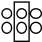 Six equal charges, Q, are represented by circles and are arranged as illustrated here. The contributions to the net flux through the rectangle boundary include