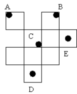 <strong>The piece in the figure here was cut from a metallic plate of uniform thickness. The point that corresponds to its center of mass is </strong> A) A B) B C) C D) D E) E