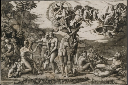 <strong> Why did Marcantonio Raimondi make a print copy of Raphael's Judgment of Paris (figure 7.6)?</strong> A) To spread Raphael's ideas B) Because printing is a democratic art C) So it could be more widely seen D) So it would be a woodcut