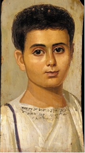 Looking at the portrait of the boy Eutyches (Figure 6.11), explain how we might be able to tell that it is an encaustic painting. Give specific examples.