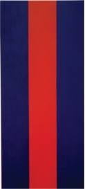 and contrast Barnett Newman's Voice of Fire (Figure 2.4) with the Mihrab from Isfahan (Figure 2.18A) in terms of type of art, materials used, colors, shapes, lines, purpose, and theme. How do these works show how content can be affected by subject matter and form?