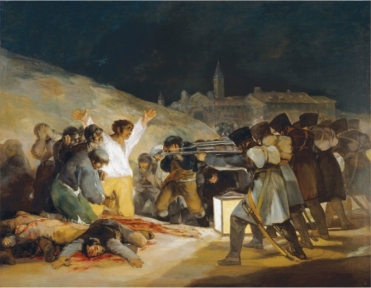 <strong> The strong colors, contrasting values, and painterly marks in Francisco Goya's The Third of May, 1808 (figure 19.16) show it to be:</strong> A) Neoclassical B) Romantic C) Impressionist D) Realist