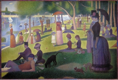 <strong> Some Post-Impressionist artists, like Georges Seurat in A Sunday on La Grande Jatte (figure 19.28), looked back to Impressionist methods and added a formal structure to their work, using:</strong> A) Ordered subject matters and visible paint marks B) Quick techniques and a method of painting in the studio C) Ordered paint application and controlled compositions D) Frozen figures and a flattened space
