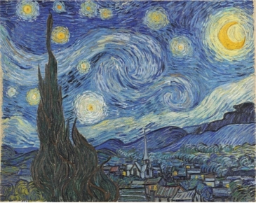 <strong> Some Post-Impressionist artists, like Vincent van Gogh in The Starry Night (figure 19.32), built on Impressionism by adding expression and symbolism through:</strong> A) A distortion of reality and a use of abstract shapes B) A change of actual colors and multiple distinct views C) Realistic subject matters and an illusion of three-dimensional forms D) A distortion of reality and a use of pointillism