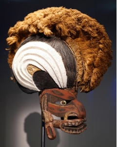 the tatanua mask (figure 17.7) from New Ireland to the wolf transformation mask (figure 17.25) from Canada in terms of style, materials, and cultural meaning. How are they similar? How are they different?