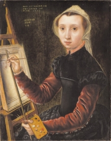<strong> Caterina van Hemessen's Self-Portrait (figure 15.21) illustrates what Northern Renaissance quality that was shared with Italian Renaissance artists?</strong> A) An elevation of the status of artists B) An interest in surface detail C) A tendency to distort space D) A use of sfumato
