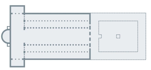 <strong> Old St. Peter's (figure 14.7A and B) featured:</strong> A) Room for numerous people and a catacomb B) Light and pointed arches C) A nave and aisles D) A nave and flying buttresses